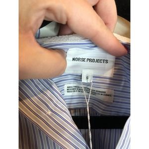 Norse Projects Hans Classic Stripe Button-Up Shirt Men’s S NWT